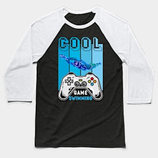 COOL GAME SWIMMING Gamer - Swimmer- Summer Baseball T-Shirt